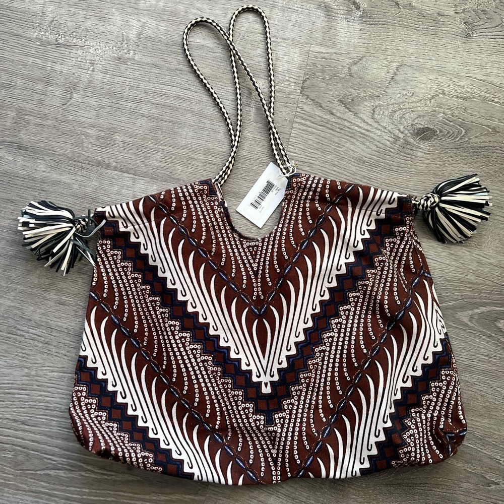 Rare & Hard to find!! New "Ulla Johnson" Naturals Print Canvas Tassels Tote.